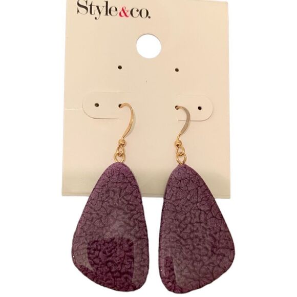 Style & Co. purple earrings NWOT - Picture 1 of 4